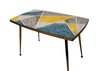 Mid-Century Modern Coffee Table with Mosaic Top by Berthold Muller, 1950s
